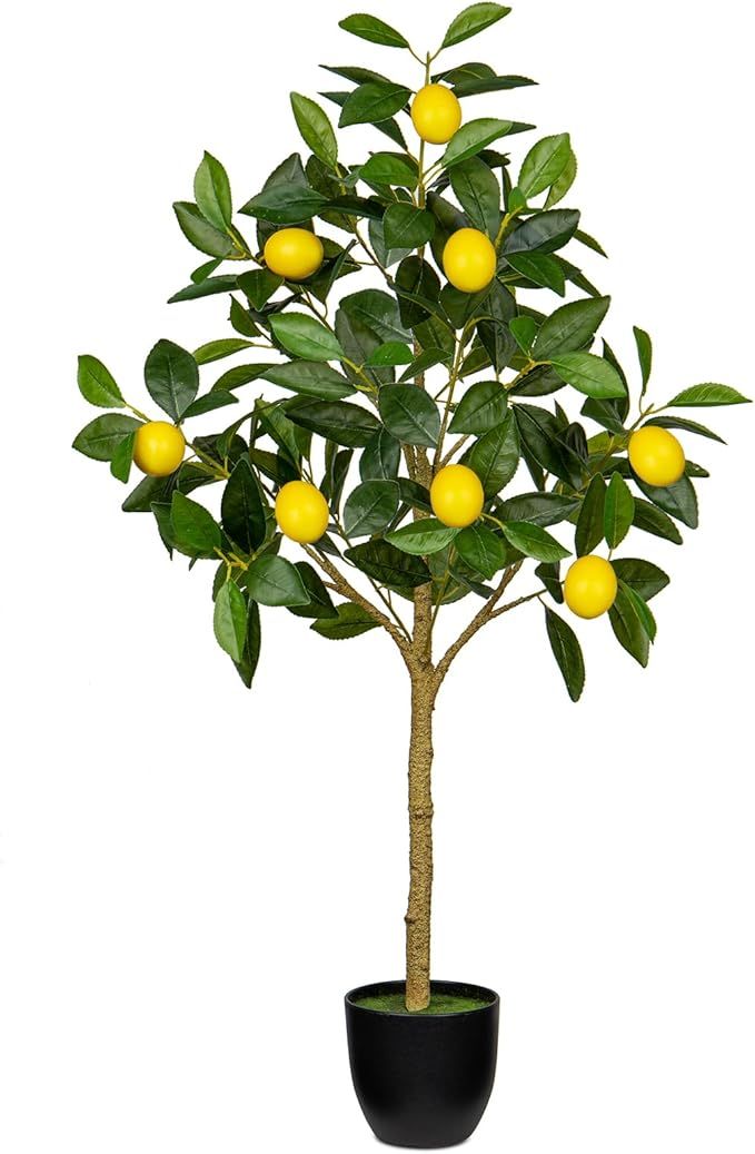 Artificial Lemon Tree 3ft Fake Lemon Plant in Pot Large Fake Floor Plants Faux Trees Indoor Lemon... | Amazon (US)