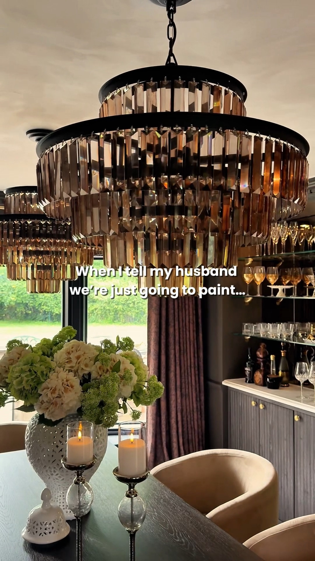Comment "SHOP" for dining room links! #interiordesign #homedecor #diningroomgoals #moodyinteriors #beforeandafterhome 