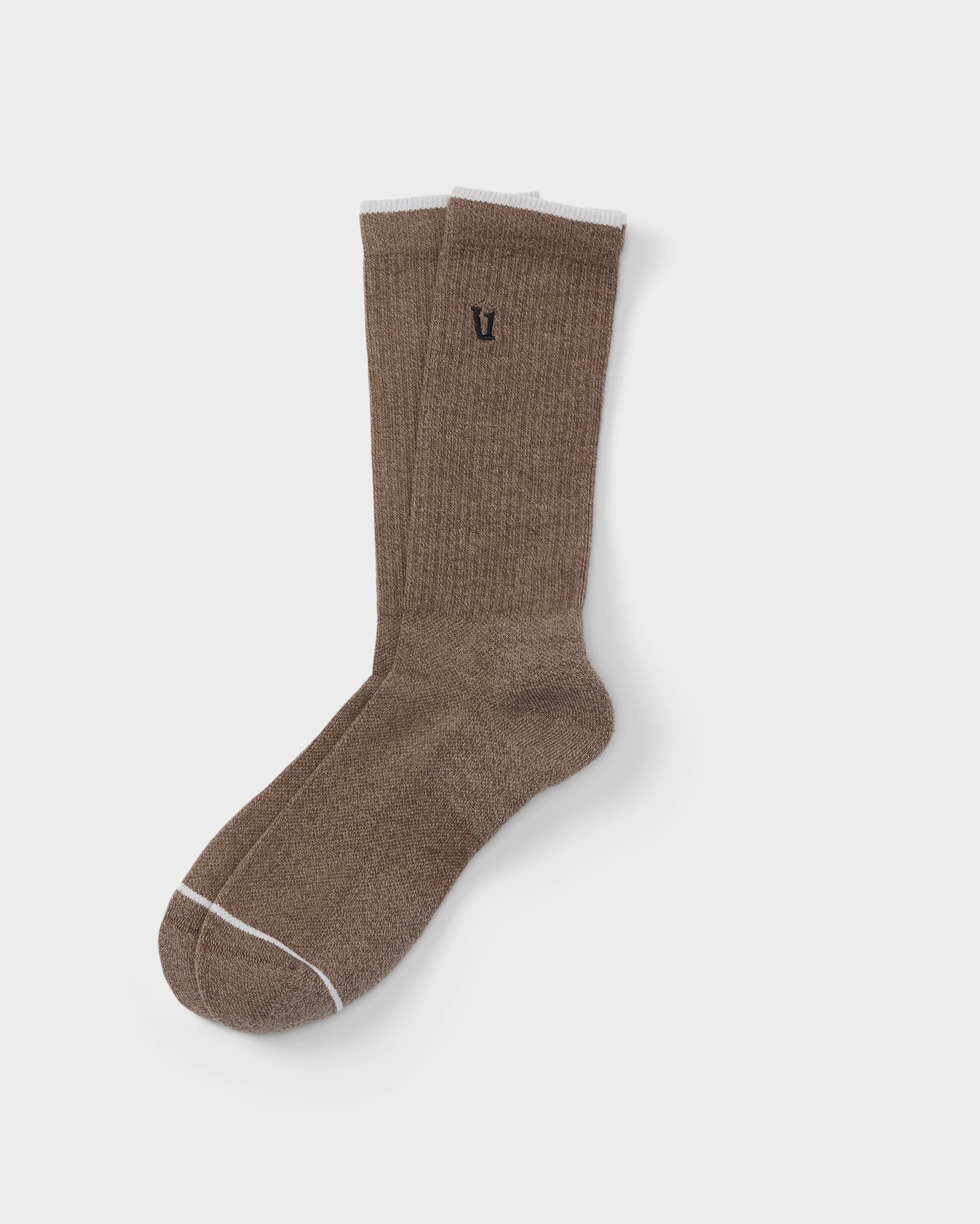 V1 Crew Sock | Smokey Taupe Heather Performance Socks | Vuori | Vuori Clothing (US & Canada)