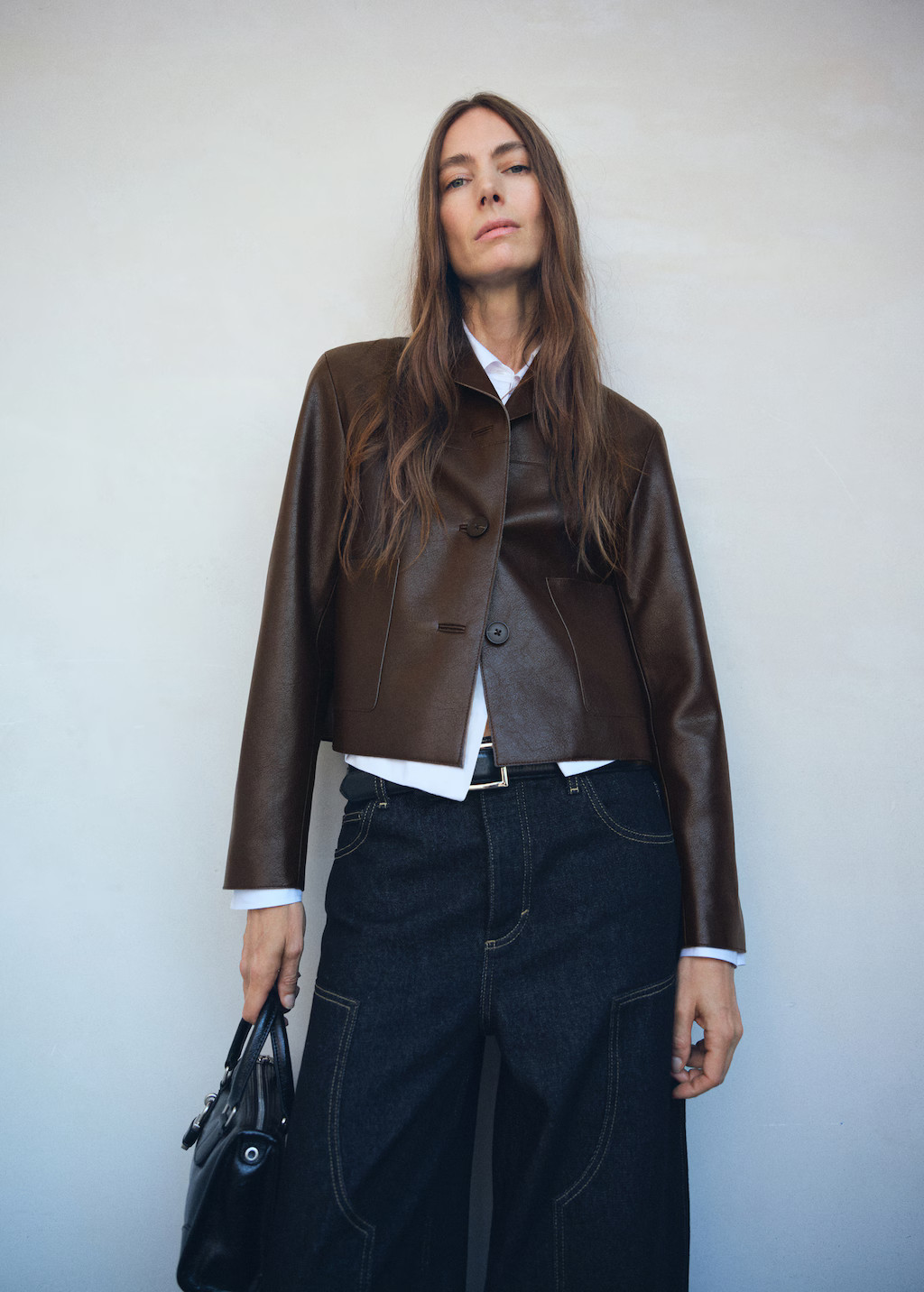 Leather-effect jacket with pockets | Mango EU