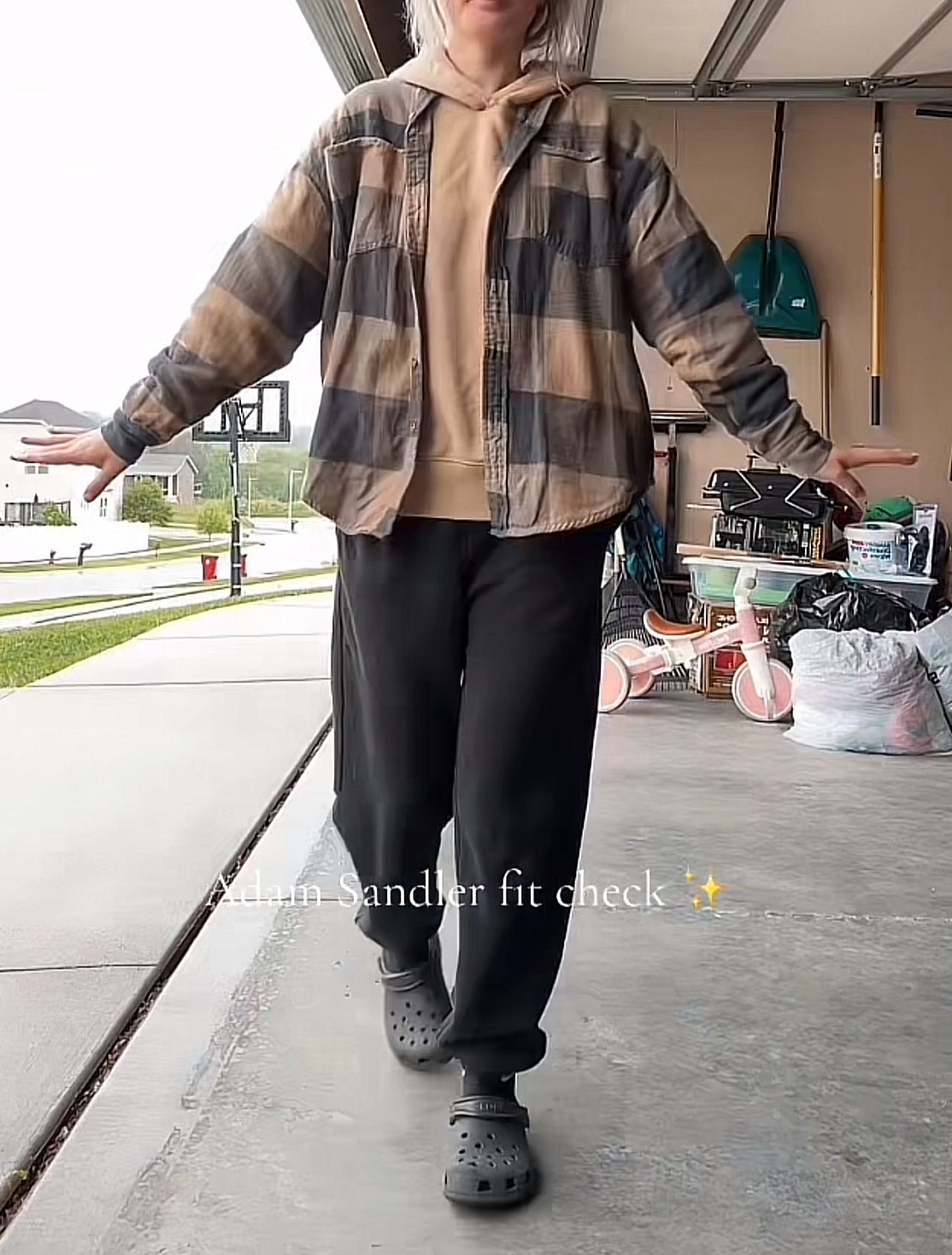 MY SWEATSHIRT AND FLANNEL ARE OUT OF THOSE COLORS BUT I DID STILL ATTACH THE SAME ITEM! 

Serving peak comfort, Adam Sandler edition 😎✨ This fit is 100% mom approved, errand ready, and unapologetically chill.
Everything’s linked on LTK because you know you need these staples in your rotation 👏🏼

#LTKfit #LTKcasual #MomStyleUnfiltered #AdamSandlerAesthetic #ComfortIsTheVibe #OOTD #CrocsLife #Flannel