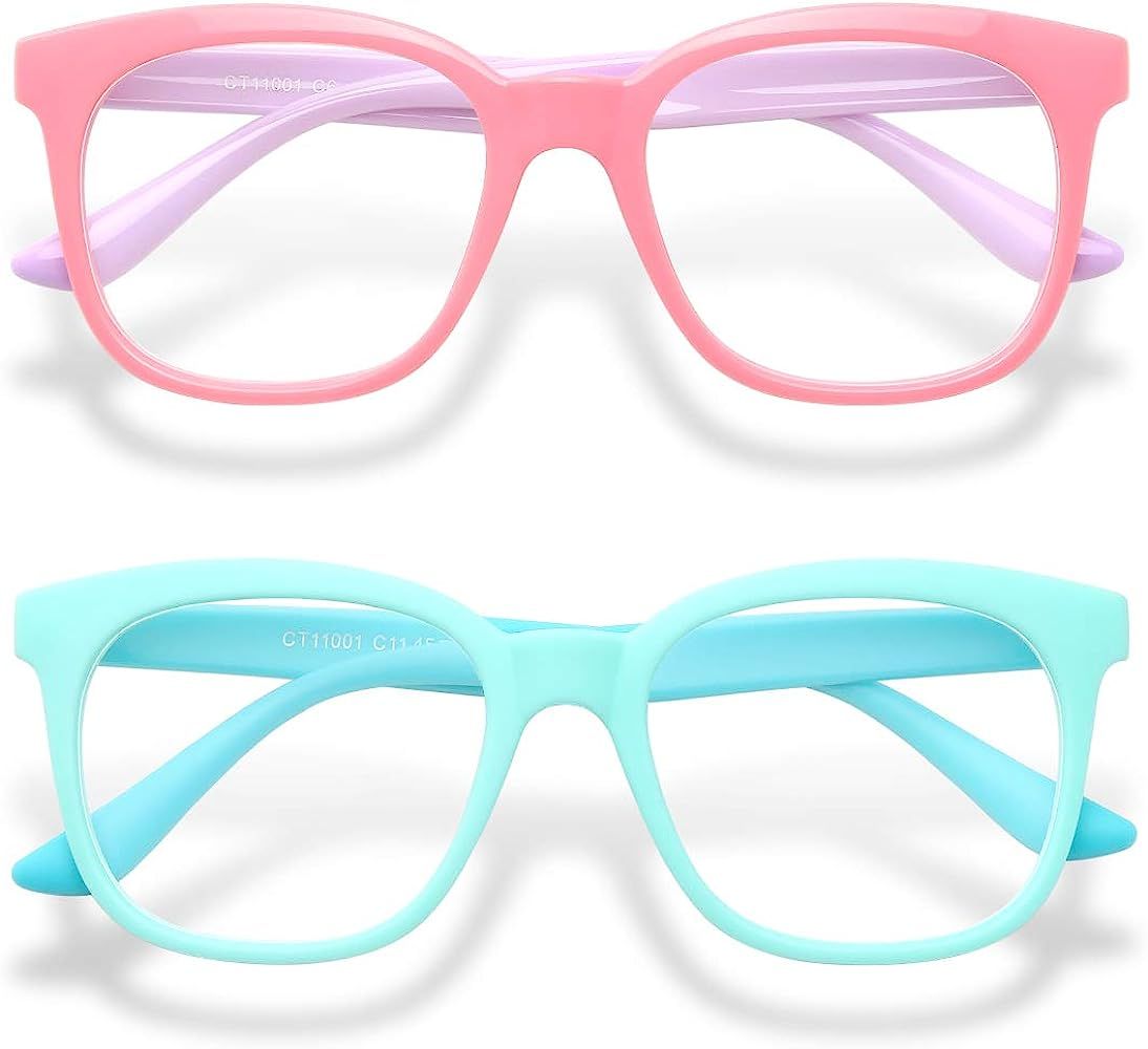 Gaoye 2-Pack Kids Blue Light Glasses Girls & Boys Age 3-15, Computer Gaming Fake Eyeglasses Anti ... | Amazon (US)