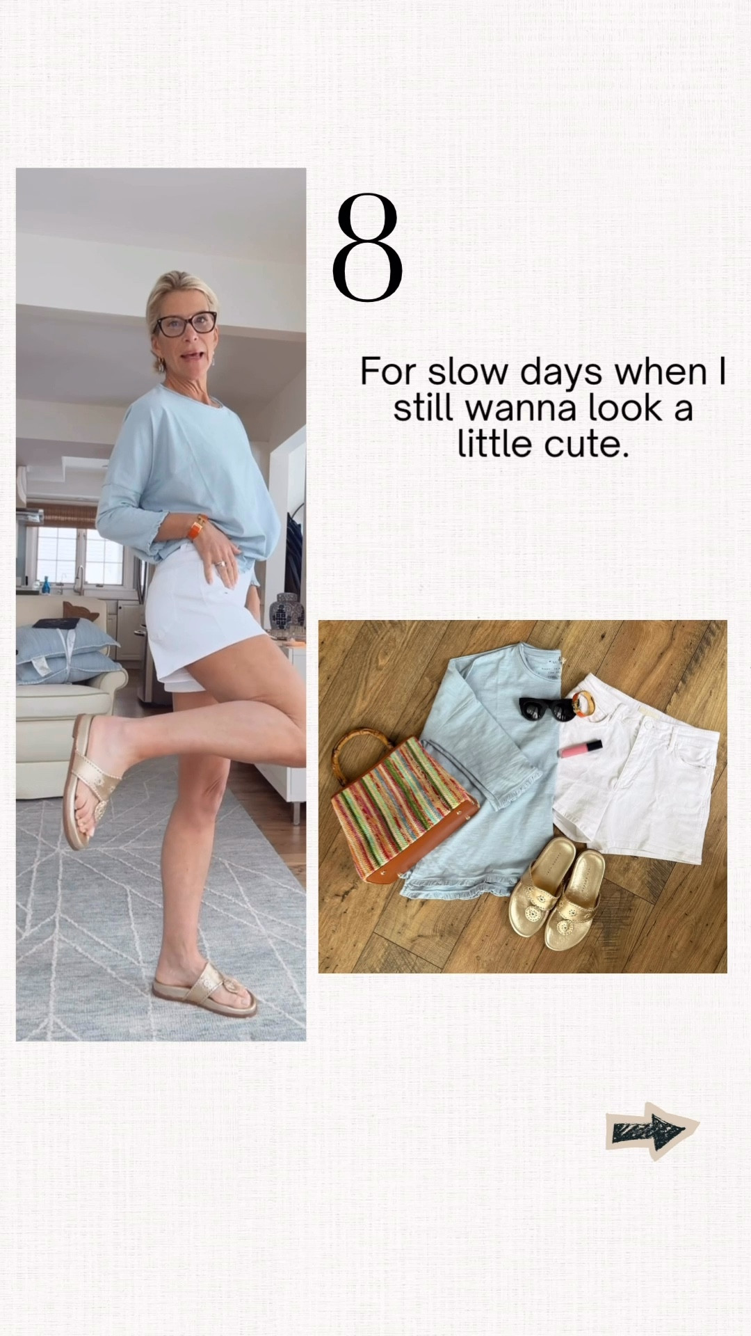 Easy casual outfit with white shorts for summer.

#LTKTravel #LTKootd #LTKOver40