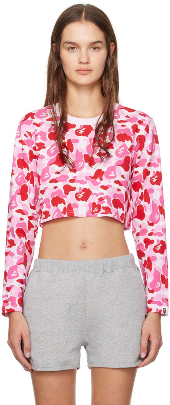 Pink ABC Camo Long Sleeve T-Shirt | SSENSE