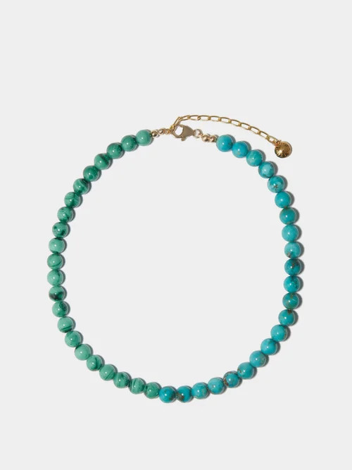 Fry Powers - Turquoise & Malachite 14kt Gold-plated Choker - Womens - Blue Multi | Matches (US)