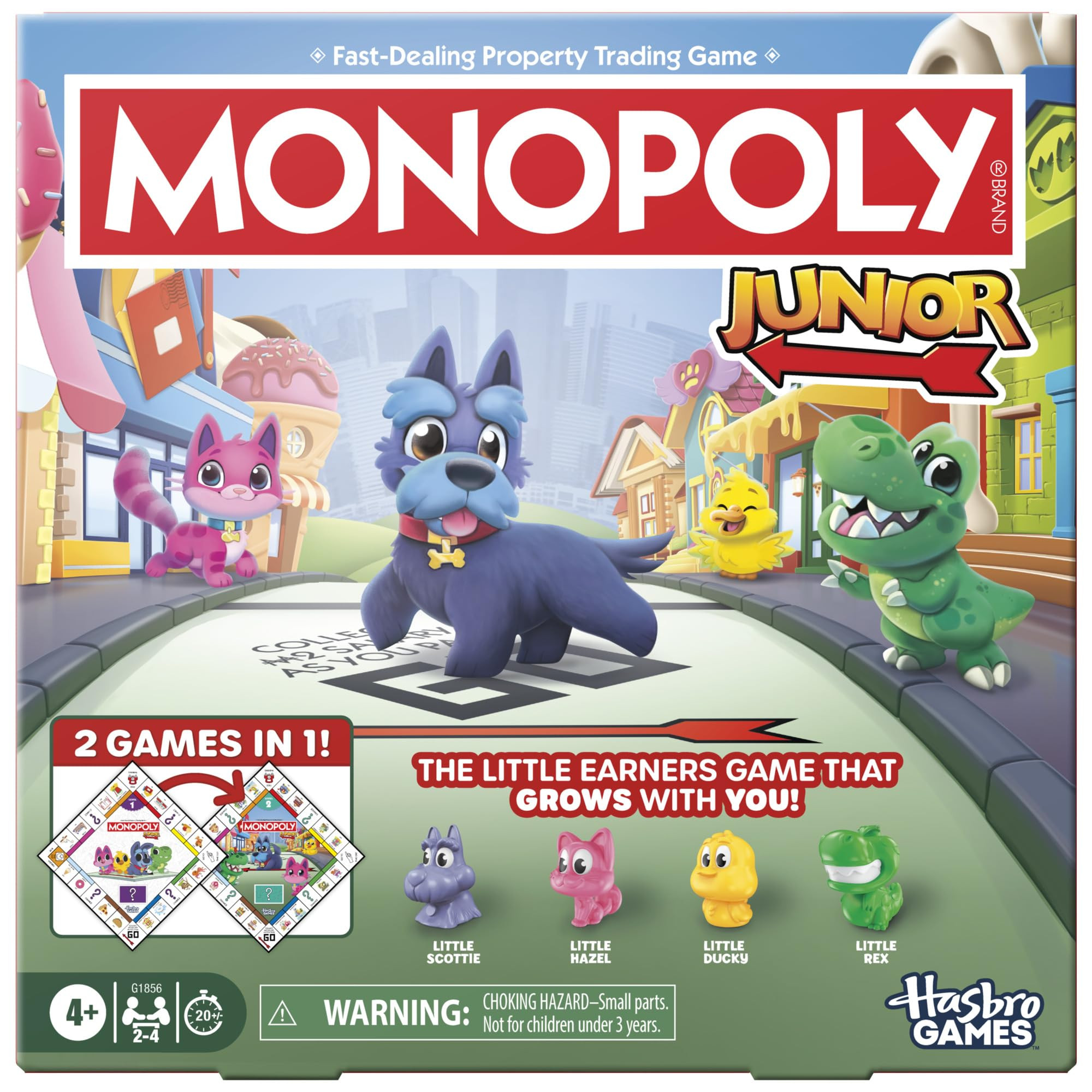 Monopoly Junior Board Game (2026 Edition) | 2 Games in 1 for Younger Kids, 2-Sided Board | Ages 4... | Amazon (US)