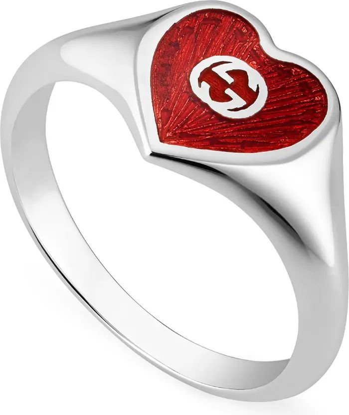 Gucci Extra Small Interlocking-G Red Heart Ring | Nordstrom | Nordstrom