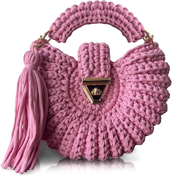 CHQEL Evening Clutch Bag for Women, Handmade Crochet Wedding Party Purse, Small Flap Formal Cross... | Amazon (US)