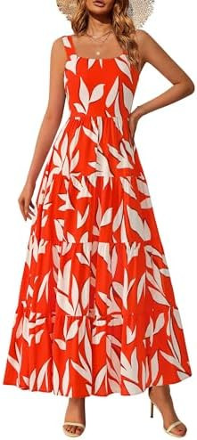 PRETTYGARDEN Womens 2026 Summer Dresses Fashion Clothing Floral Maxi Dress Ruffle Long Flowy Boho... | Amazon (US)