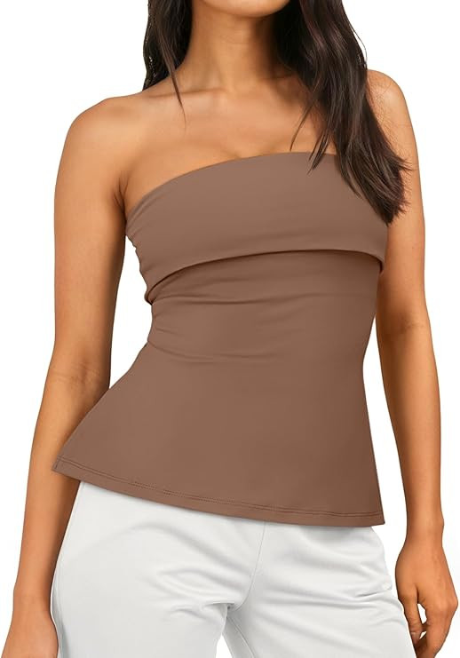 Trendy Queen Women's Off Shoulder Tube Top | Amazon (US)