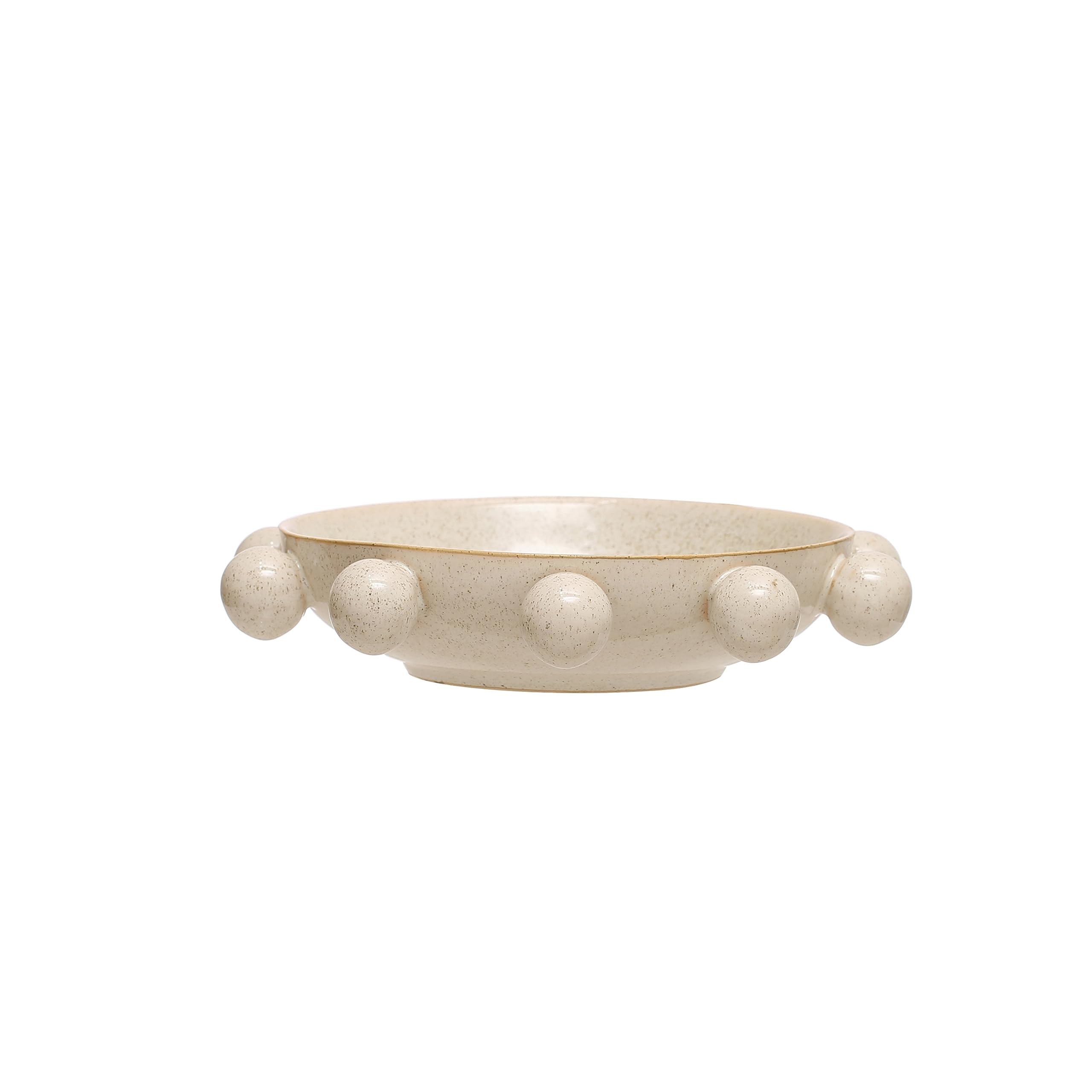 Bloomingville 9.75 Inches Stoneware Bowl with Orbs and Reactive Glaze, Cream | Amazon (US)