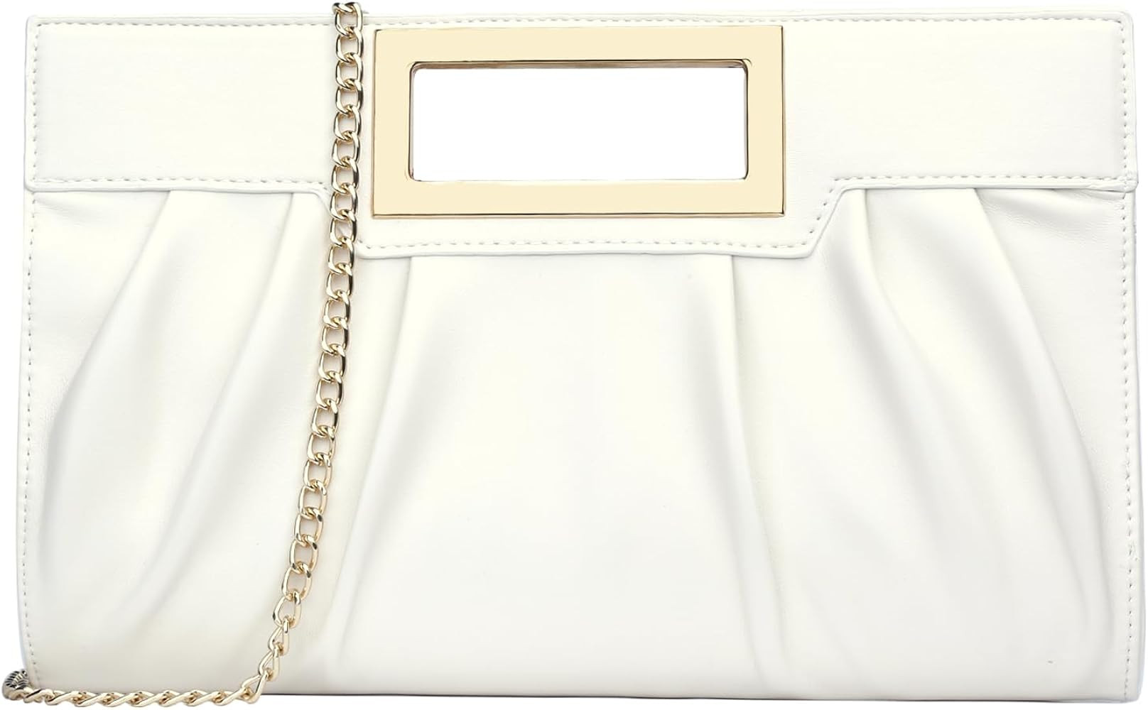 KKXIU Women Clutch Purse Elegant Pleated Evening Bag for Wedding Prom Bridal with Chain Strap | Amazon (US)