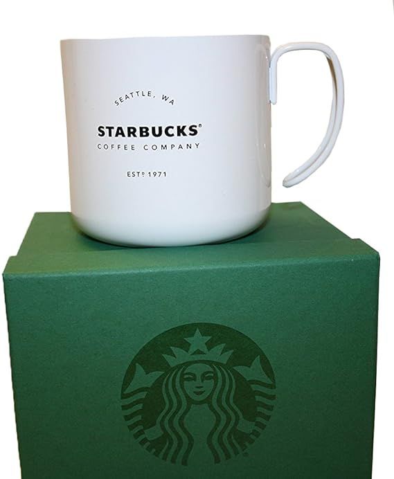 Starbucks Stainless Steel cup with wire handle White finish (White) | Amazon (US)