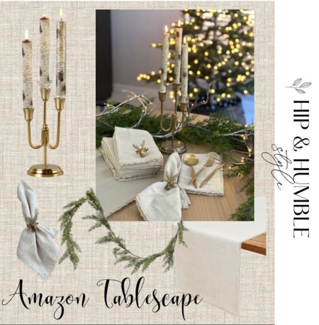 Here’s a beautiful, simple tablescape idea using neutrals, greenery and a touch of gold.

#LTKHoliday #LTKSeasonal #LTKhome