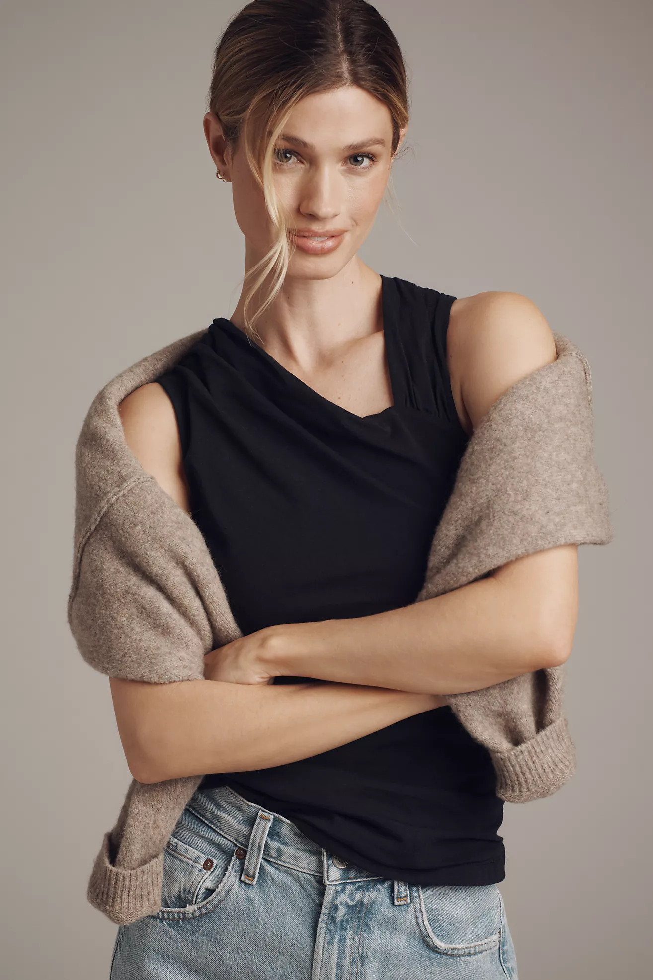 Maeve Asymmetrical Draped Tank | Anthropologie (US)