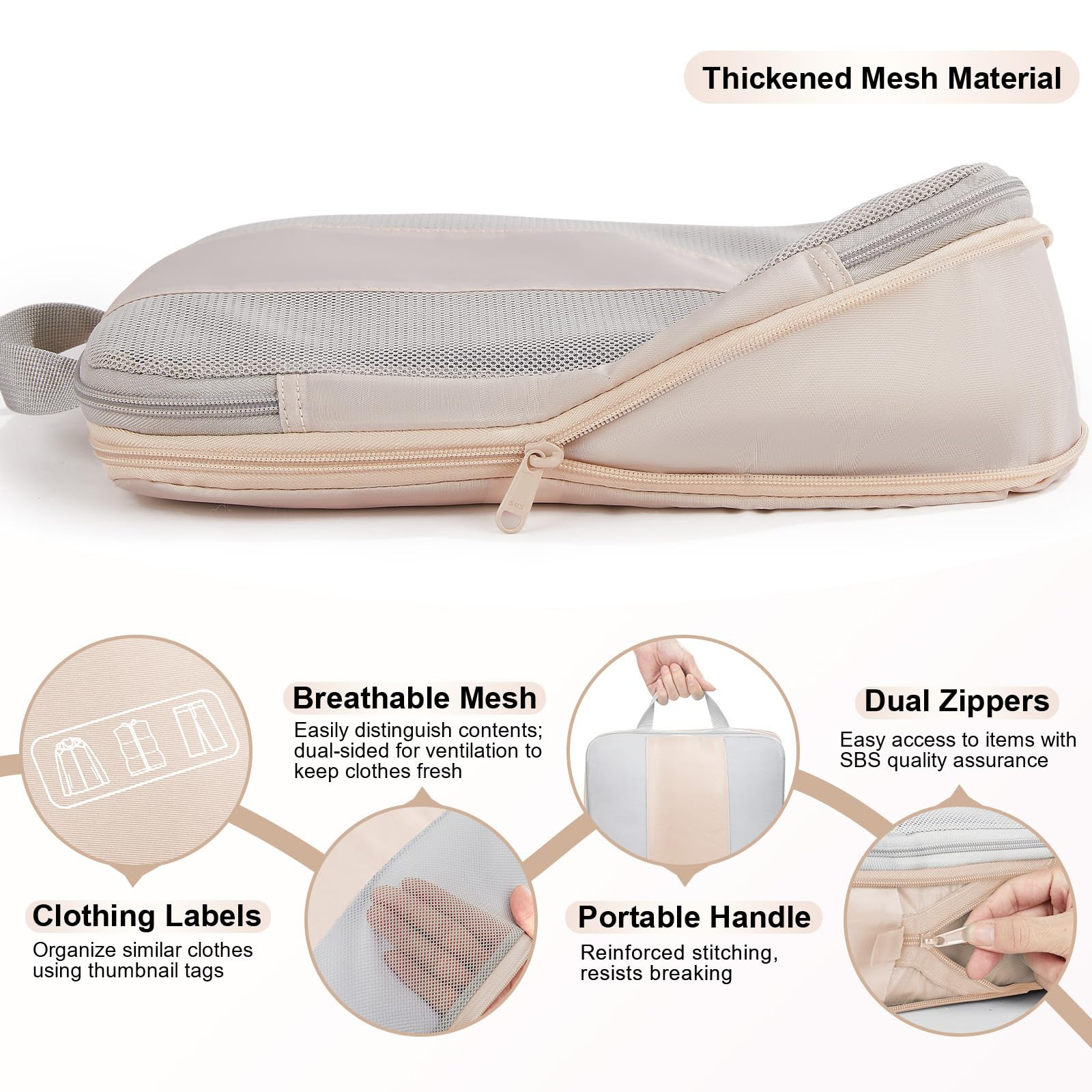 6 Set Compression Packing Cubes for Travel Essentials,Compressible Expandable Packing Cubes for S... | Amazon (US)