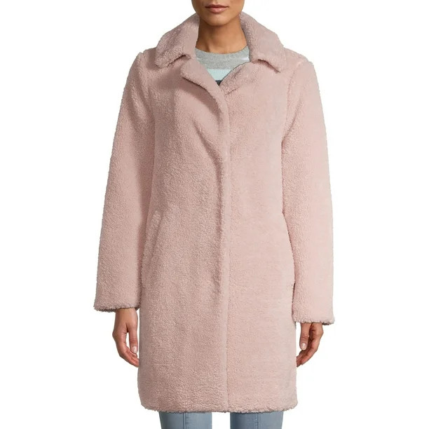 Time and Tru - Time and Tru Women's Long Teddy Bear Faux Sherpa Coat - Walmart.com | Walmart (US)