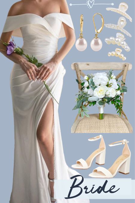 Wedding outfit inspo for the bride to be with white maxi dress and accessories.

#sandals #summeroutfit #bohobridal #fauxflowers #pearls

#LTKwedding #LTKstyletip 

#LTKSeasonal #LTKParties #LTKFamily