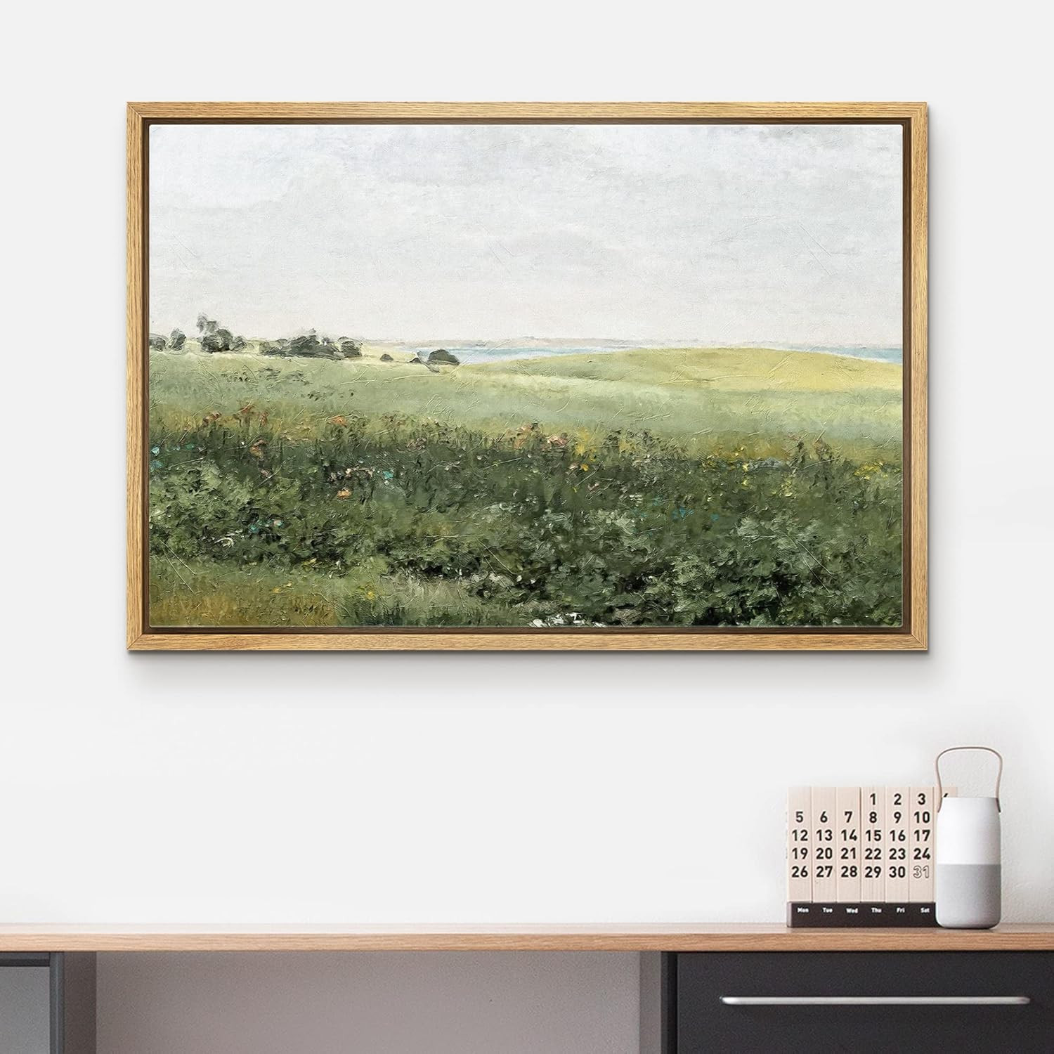 wall26 Framed Canvas Print Wall Art Green Meadow Hillside with Plants and Flowers Nature Wilderne... | Amazon (US)