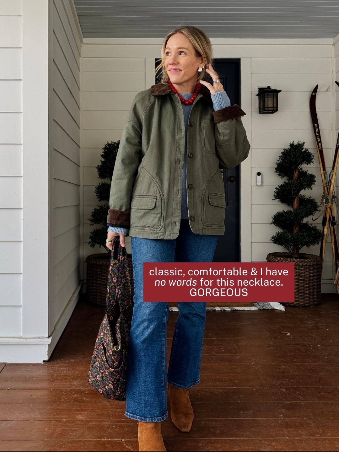 Jacket is from a new to me brand Rumored I can't wait to go back for more (also linked the fleece!), Bauble Bar Joan necklace (pairs perfectly with the charlotte too), Quince oversized cashmere sweater wearing my regular size small, Madewell vintage crop jeans true to size 50% off (closet fit with stretch, I'm 5'3") Madewell favorite white tee wearing a small, J.Crew boots true to size, Clare V Tote, eby underwear size up to medium xo, Claire

#LTKootd #LTKOver40 #LTKSeasonal