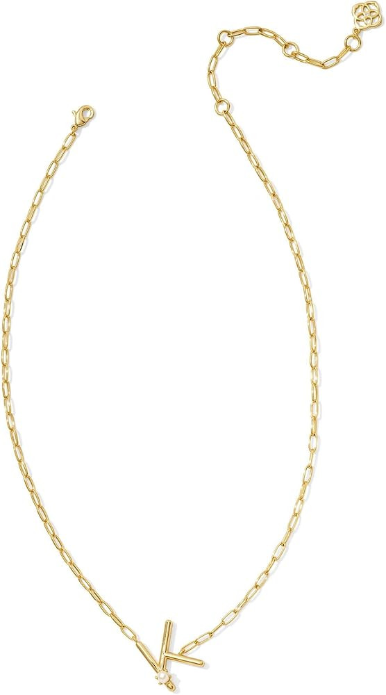 Kendra Scott Womens Pearl Letter K Short Pendant Necklace Gold White Pearl One Size | Amazon (US)
