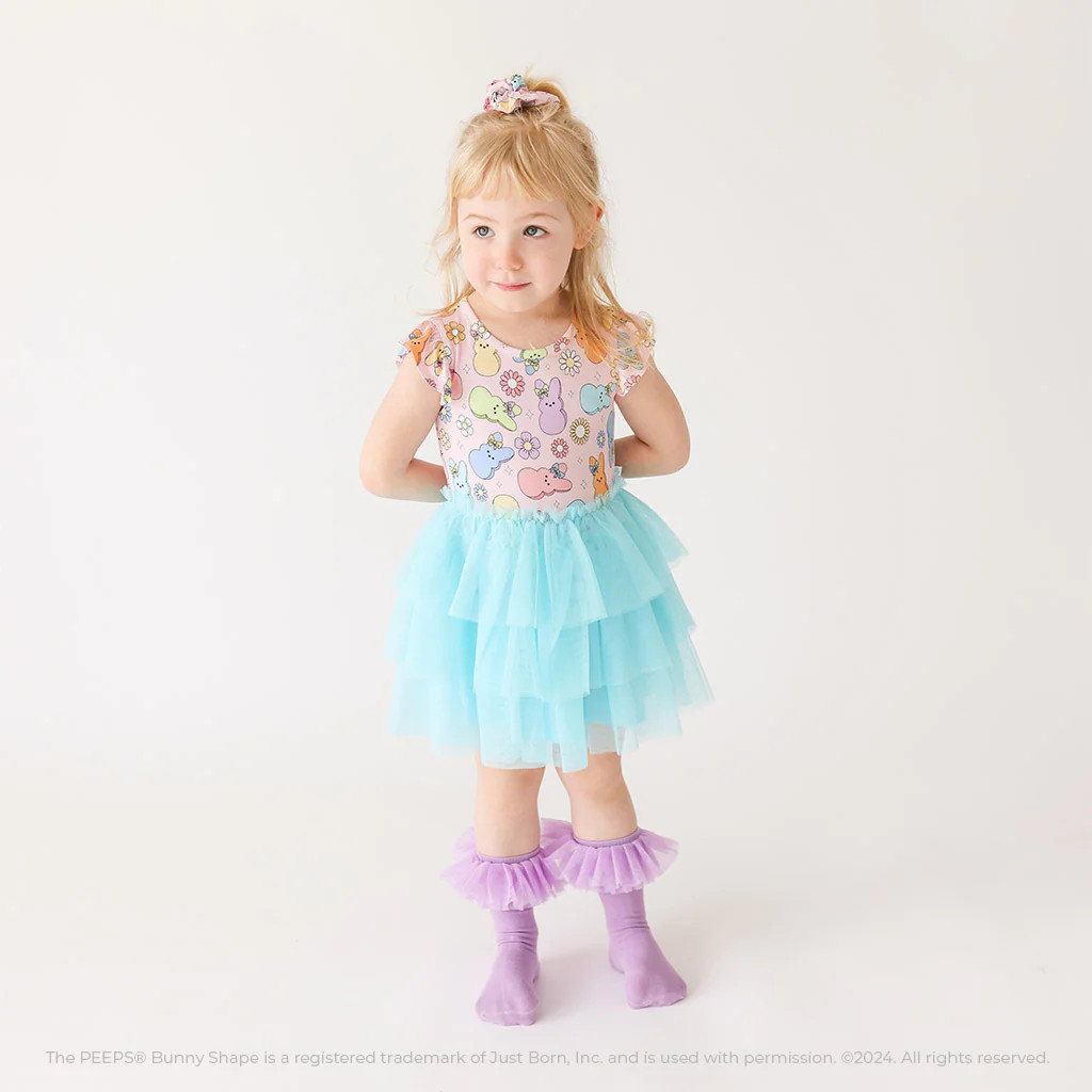 Marshmallow Bunnies Pink Girl Toddler Tulle Dress | Addison Mae | Posh Peanut