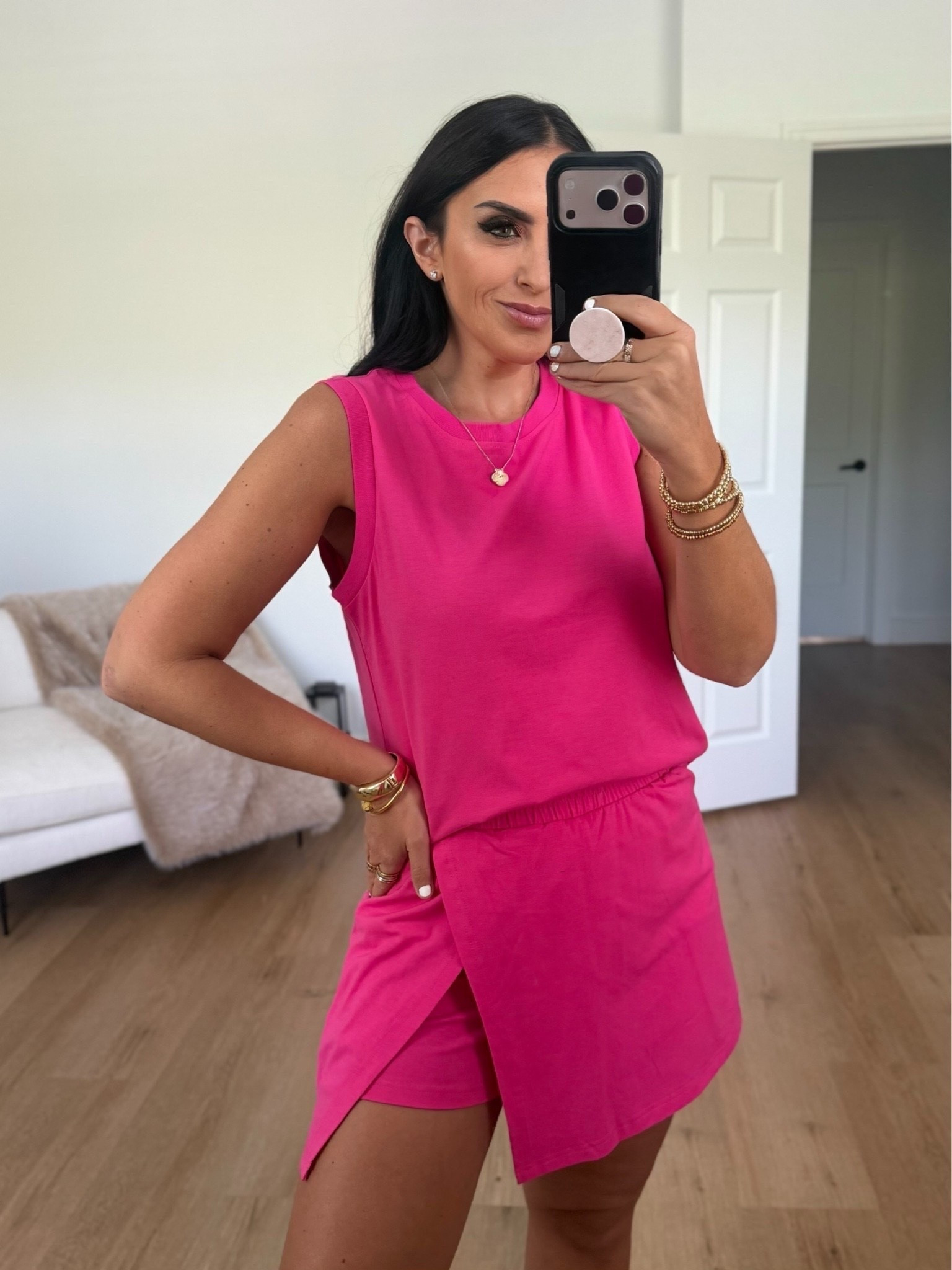Women Two Piece Skirt Set wearing size small