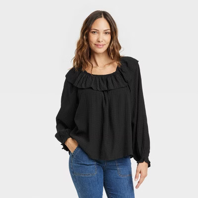 Women's Balloon Long Sleeve Ruffle Top - Knox Rose™ | Target