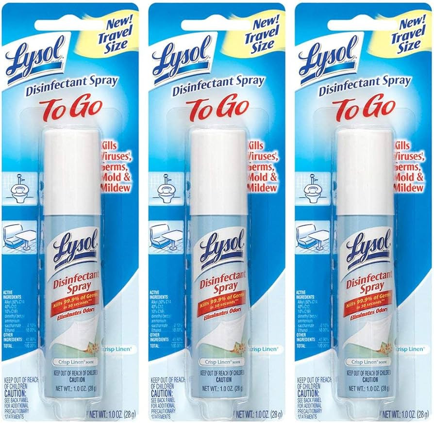 Lysol Disinfectant Spray to Go, Crisp Linen, 1 Ounce (Pack of 3) | Amazon (US)