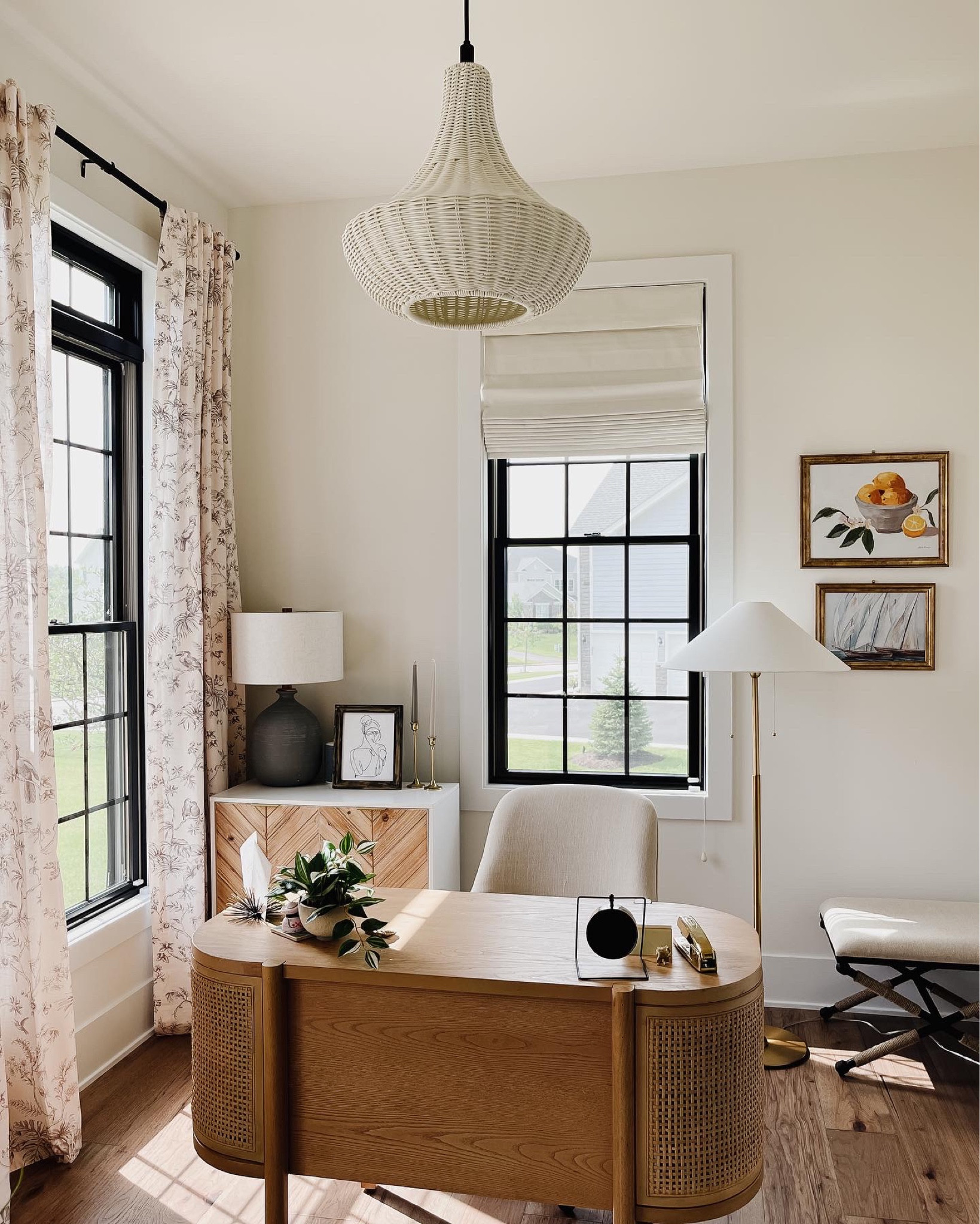 Office - desk, chair, chandelier, lamp, bench

#LTKhome #LTKsalealert
