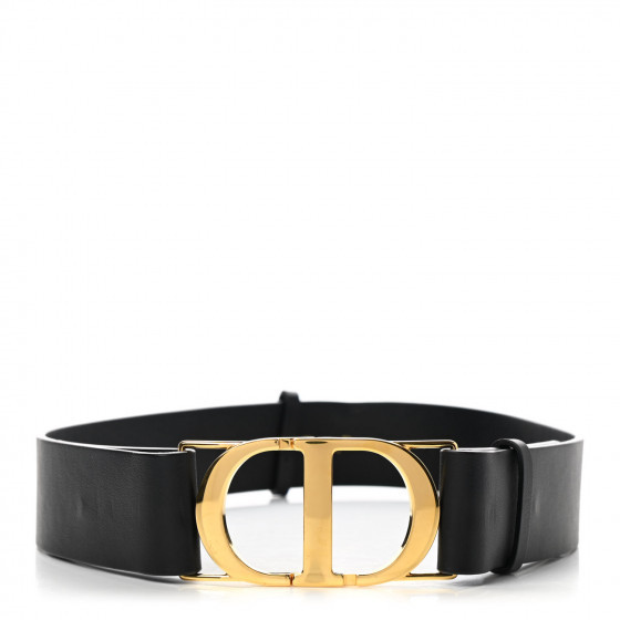 CHRISTIAN DIOR Calfskin 30 Montaigne Belt 70 Black | Fashionphile
