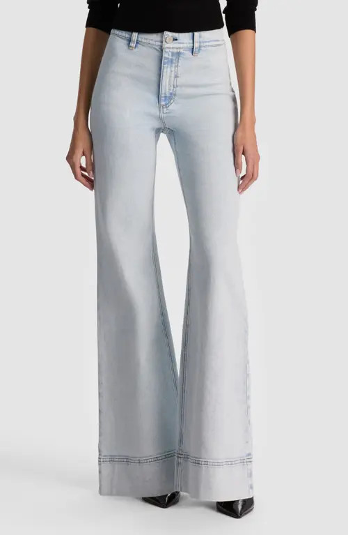 Alice + Olivia Gorgeous High Waist Flare Jeans in Darla Light Indigo at Nordstrom, Size 29 | Nordstrom