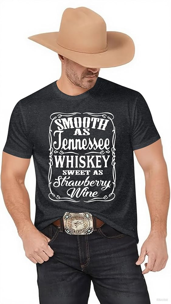 Retro Western Shirt for Men: Smooth As Tennessee Whiskey Tee Country Concert Music Tshirt Nashvil... | Amazon (US)
