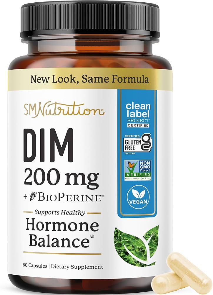 DIM Supplement 200 mg | Estrogen Balance for Women & Men | Hormonal Acne, Hormone Balance, Menopa... | Amazon (US)