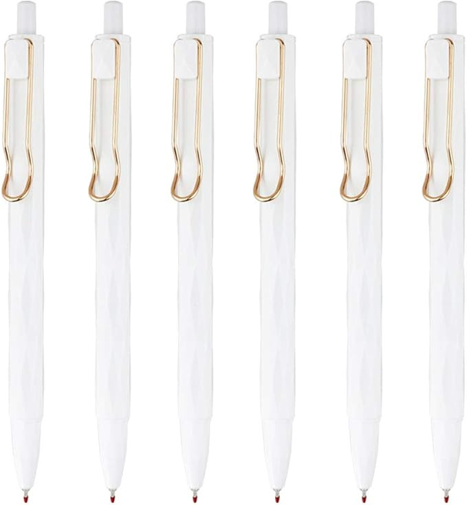 DunBong Retractable 0.5mm Porous Point Pen, Black ink gel pens, Box of 6 Pens (White Packs of 6) | Amazon (US)