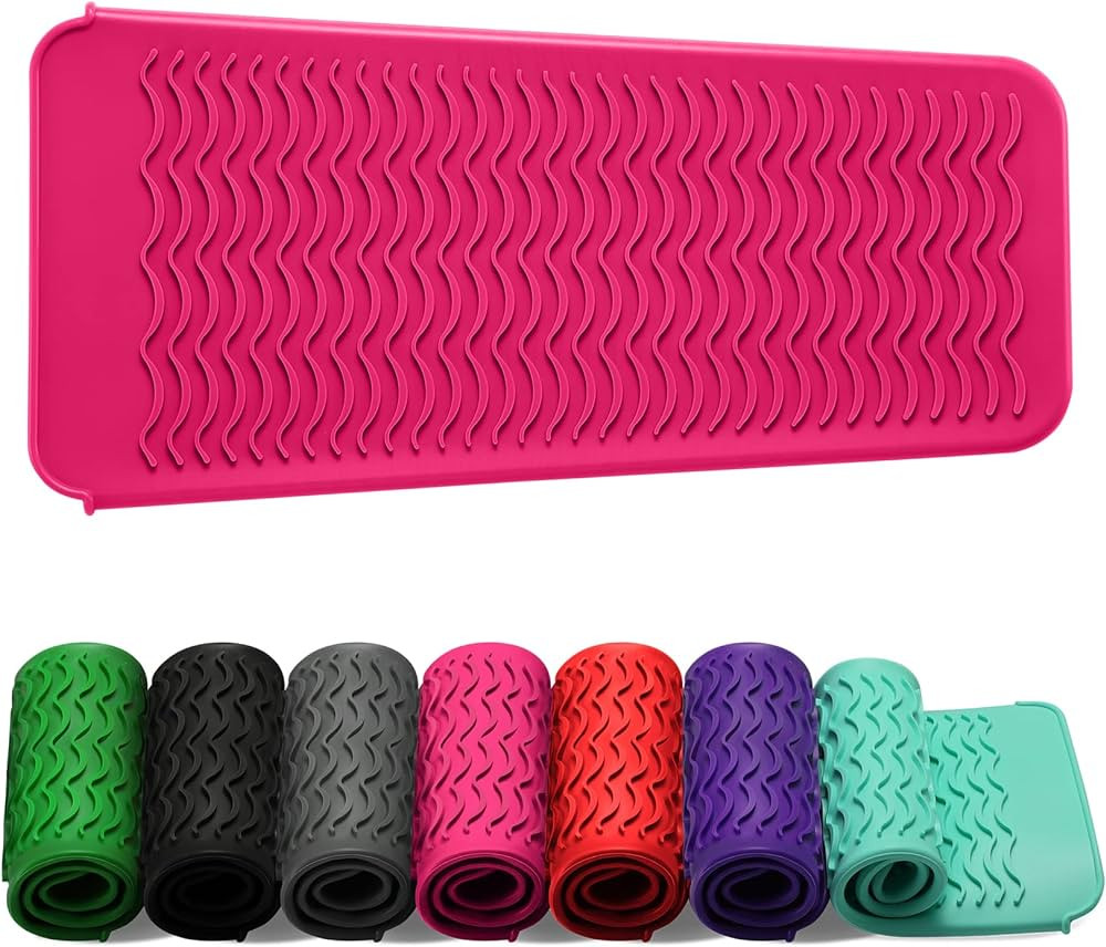 ZAXOP Resistant Silicone Mat Pouch for Flat Iron, Curling Iron,Hot Hair Tools (Hotpink) | Amazon (US)
