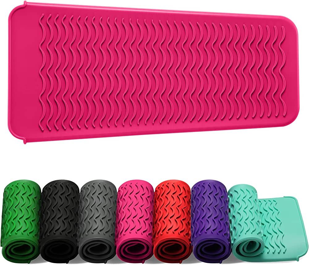 ZAXOP Resistant Silicone Mat Pouch for Flat Iron, Curling Iron,Hot Hair Tools (Hotpink) | Amazon (US)