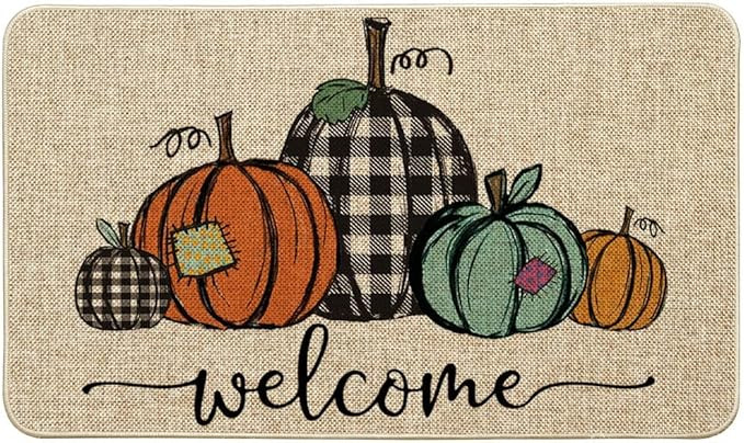 Artoid Mode Welcome Pumpkin Fall Doormat, Thanksgiving Home Decor Low-Profile Switch Rug Door Mat... | Amazon (US)