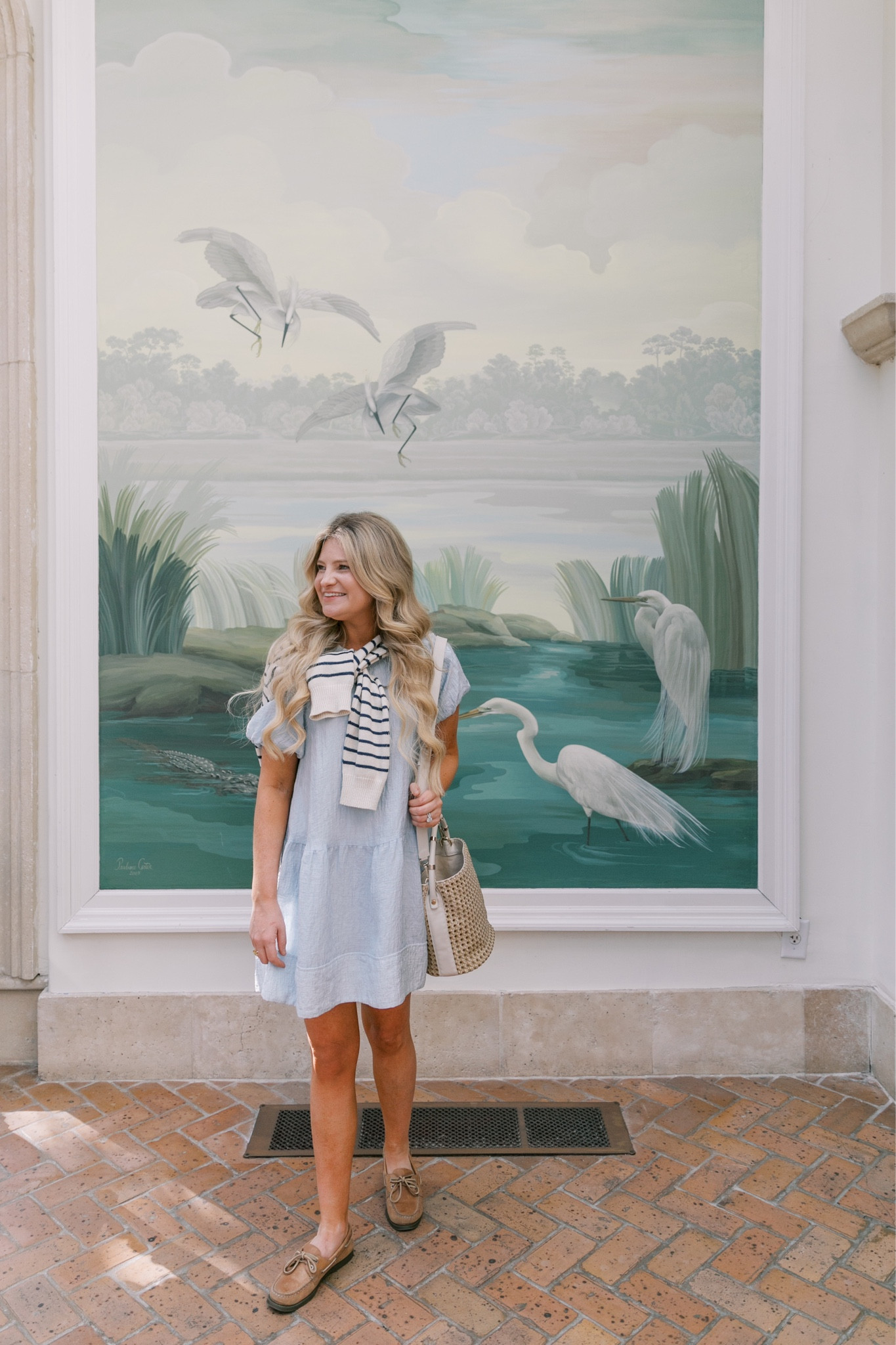 This was such a fun dress by Club Monaco to wear while visiting Sea Island! It is lightweight and it has pockets! I paired it with my favorite stripe sweater from Kiel James Patrick and a classic J Lowery bag. Products linked below.🤍

#LTKstyletip #LTKtravel