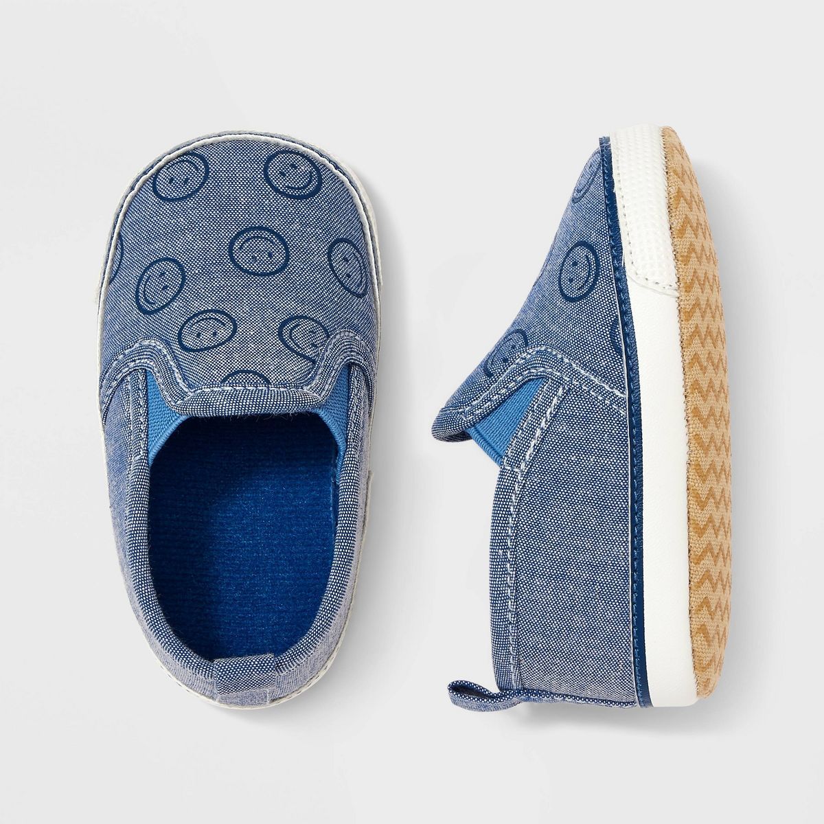 Baby Boys' Smiley Face Slip-On Sneakers - Cat & Jack™ Blue | Target