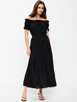 Off-The-Shoulder Boho Maxi Dress | Old Navy (CA)