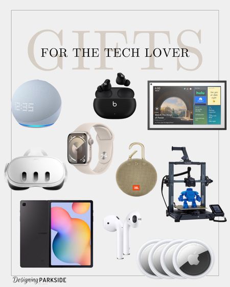 Tech lover gift ideas 

Tech gifts, technology, on the go, tech inspired gifts, AirPods, echo dot, Apple Watch 

#LTKHoliday #LTKhome #LTKGiftGuide