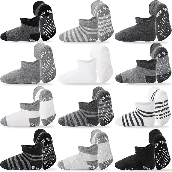 12 Pairs Baby Toddlers Ankle Non Slip Grips Socks for Infant Boys Girls Kids Anti Skid Cotton Soc... | Amazon (US)