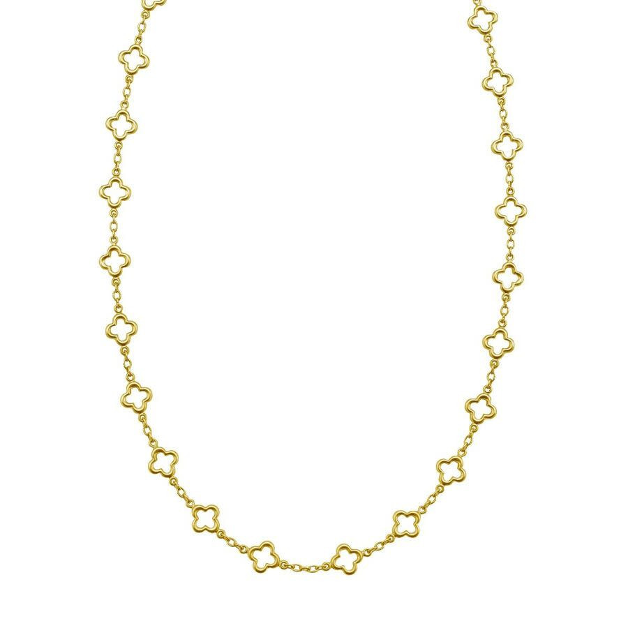 Tresorra 14K Yellow Gold Clover Link Necklace | Jomashop.com & JomaDeals.com