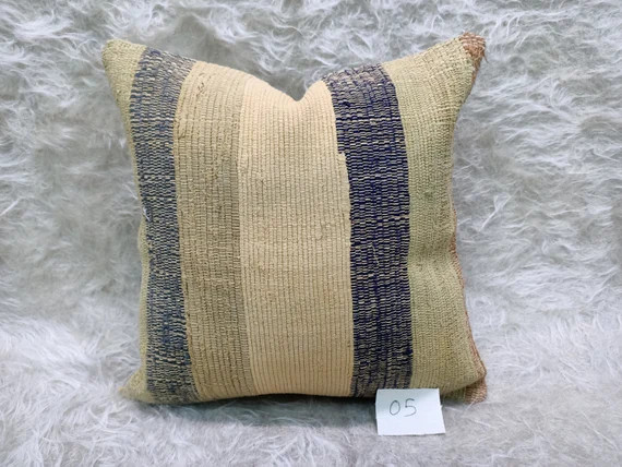 Organic Pillow 16"x16" inches Anatolian Handmade Pillow Decorative Oriental Pillow Cushion Cover ... | Etsy (US)