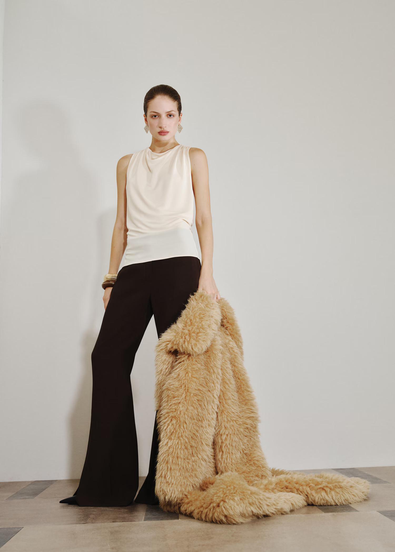 Draped top with metallic detail - Women | MANGO USA | Mango (US/MX/AU)