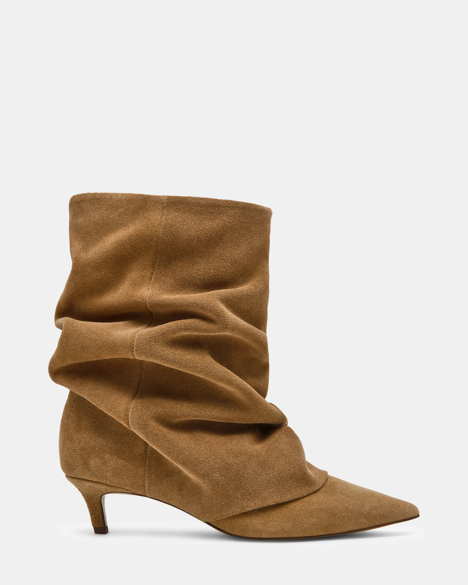 LENNOX Taupe Suede Pointed-Toe Fold-Over Women's Ankle Boot | Steve Madden (US)