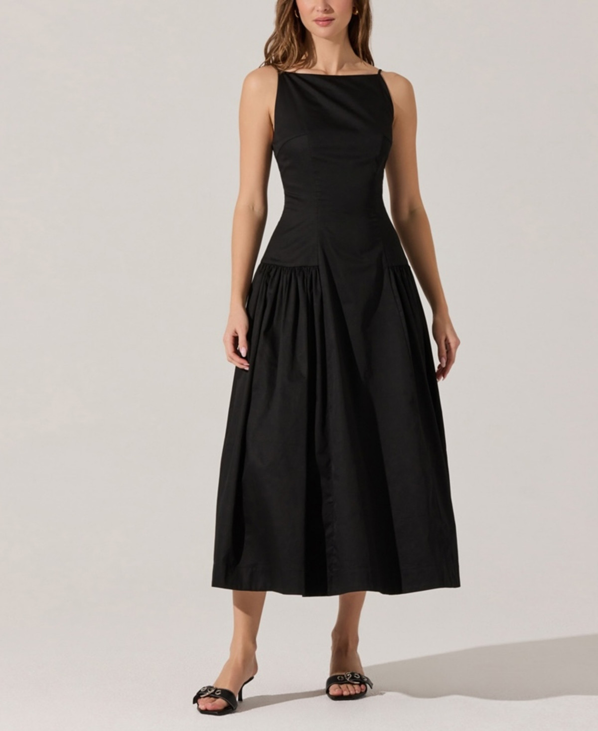 Astr the Label Women's Linen Drop-Waist Dress - Black | Macy's