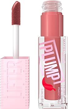 MAYBELLINE Lifter Gloss Lifter Plump, Plumping Lip Gloss with Chili Pepper and 5% Maxi-Lip, Peach... | Amazon (US)