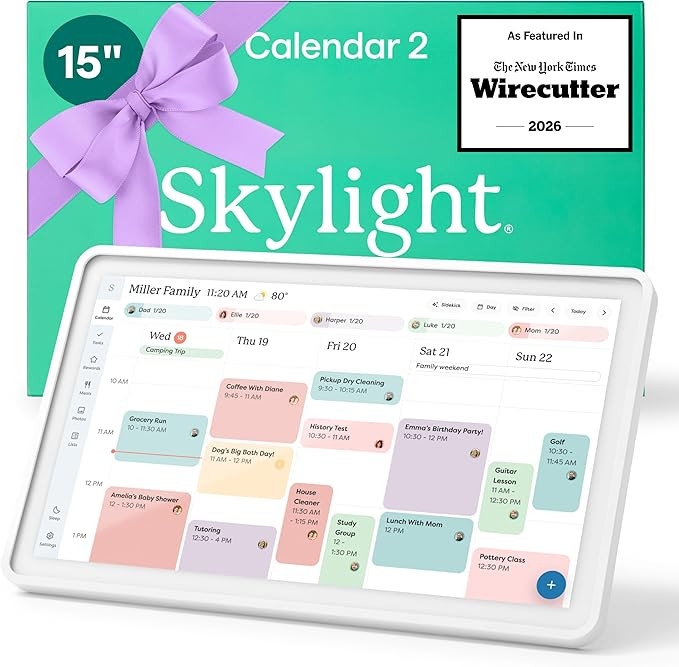 Skylight Calendar 2 - 15-inch Full HD Touchscreen Digital Calendar, Featured on Wirecutter - Wall... | Amazon (US)